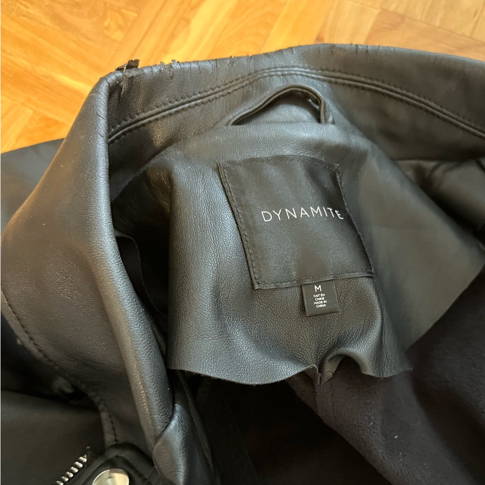 Dynamite faux Black Leather Jacket - Picture 4 of 5